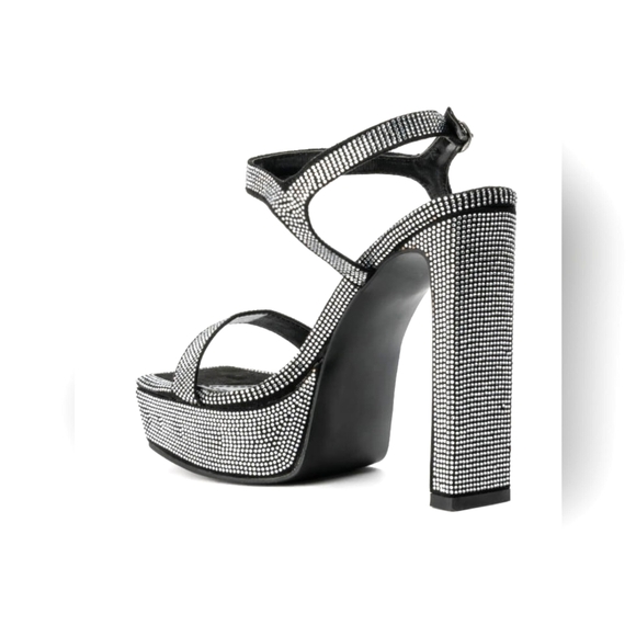 Azalea Wang Chantel Women's Rhinestone Platform Chunky Sandal, Sz 10. MSRP $80. - Picture 2 of 11